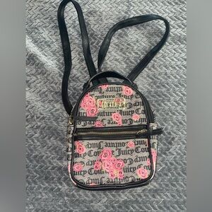 Juicy Couture Black and Pink Floral Backpack
